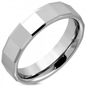 Inel din tungsten multifatet [0]